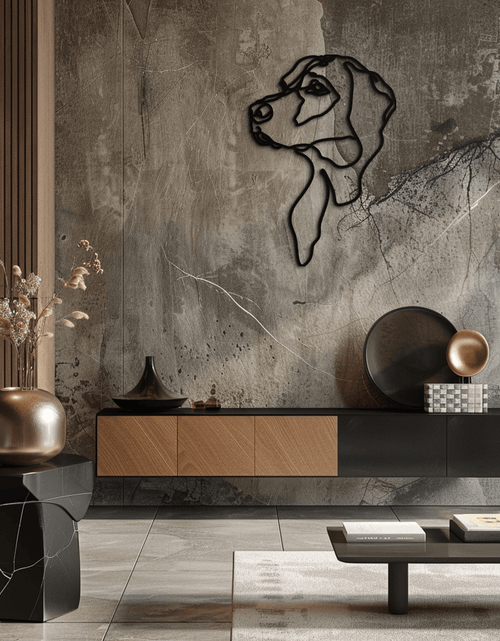 Resmi Galeri görüntüleyicisine yükleyin, Minimalist Köpek Çizgi Sanatı - Modern Metal Duvar Dekoru - KAF027
