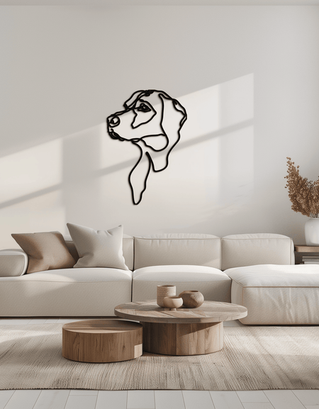 Minimalist Köpek Çizgi Sanatı - Modern Metal Duvar Dekoru - KAF027