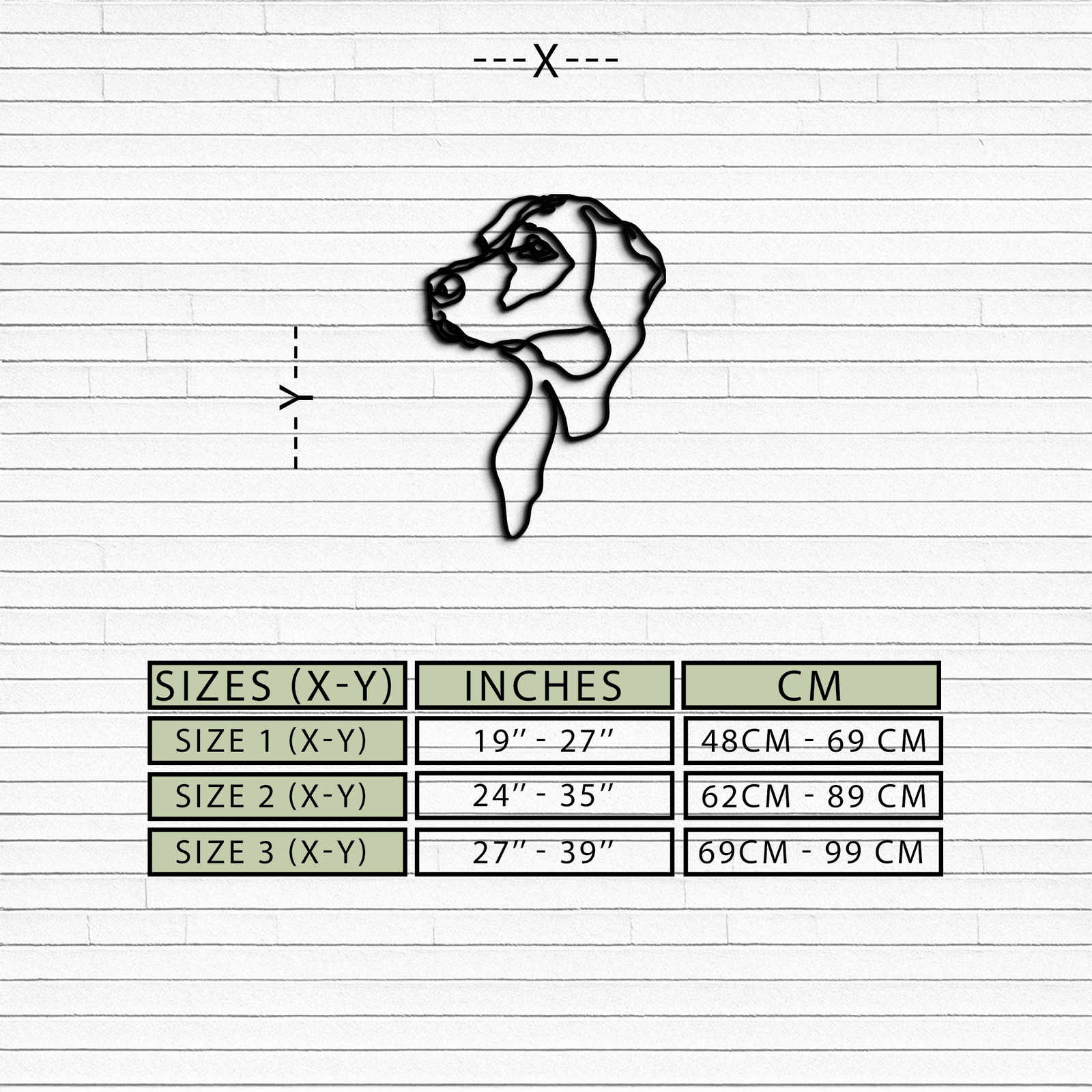 Minimalist Köpek Çizgi Sanatı - Modern Metal Duvar Dekoru - KAF027
