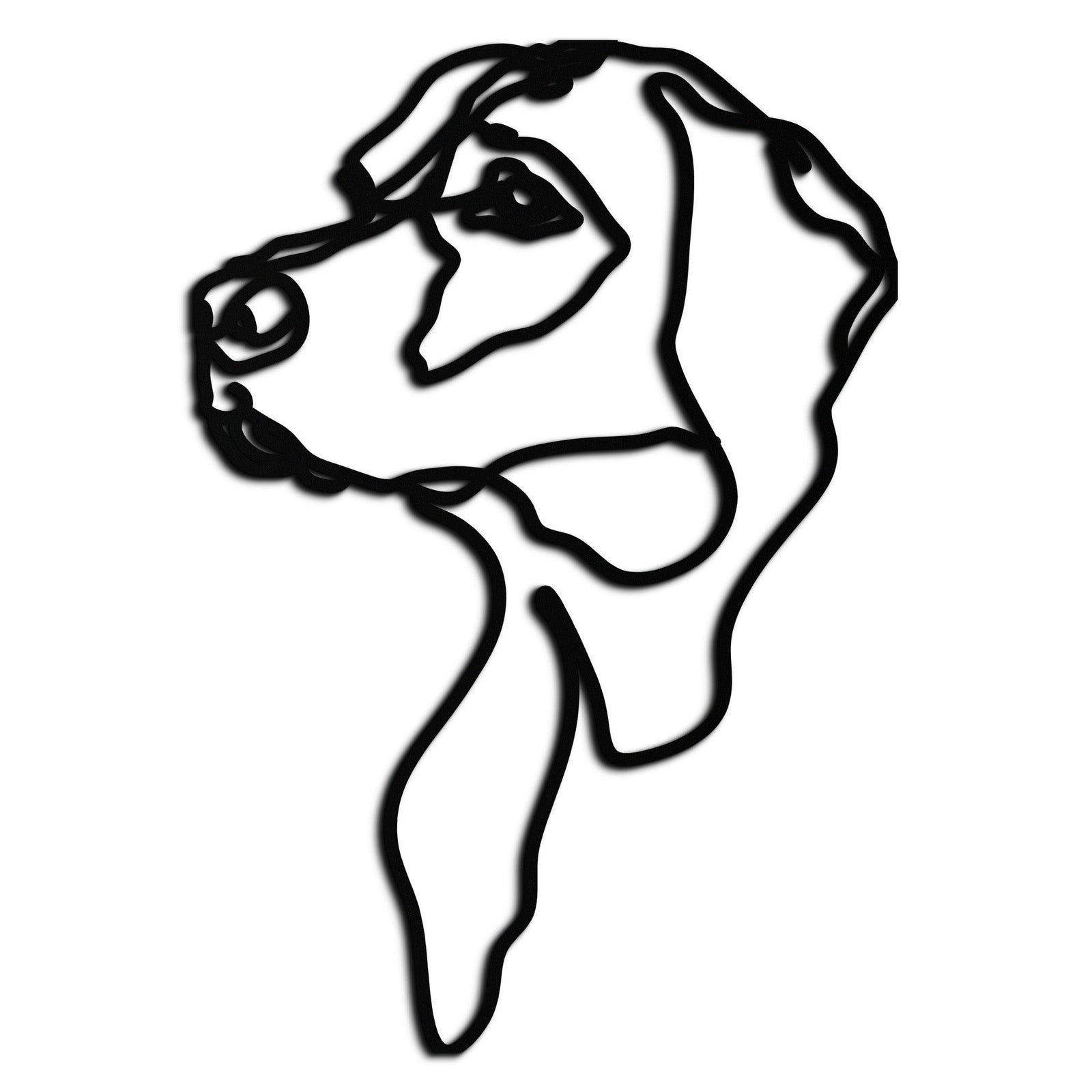 Minimalist Köpek Çizgi Sanatı - Modern Metal Duvar Dekoru - KAF027