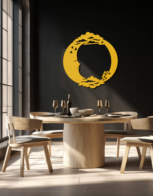 Load image into Gallery viewer, Moon &amp; Stars Metal Wall Art - Celestial-Inspired Steel Wall Decor - KAF029
