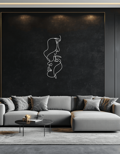 Load image into Gallery viewer, Abstract Lovers Metal Wall Art - Modern Minimalist Line Art - KAF031
