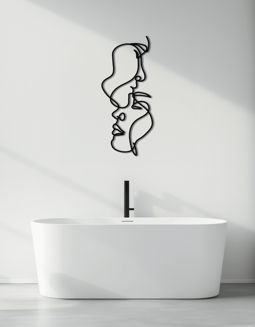 Load image into Gallery viewer, Abstract Lovers Metal Wall Art - Modern Minimalist Line Art - KAF031
