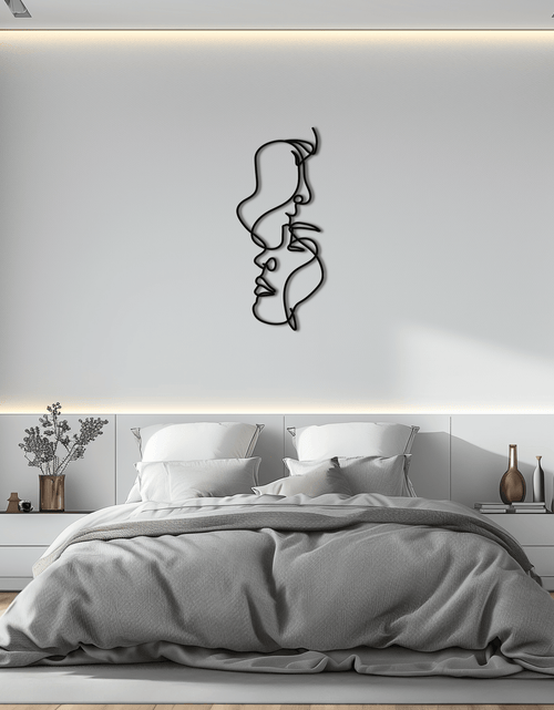 Load image into Gallery viewer, Abstract Lovers Metal Wall Art - Modern Minimalist Line Art - KAF031
