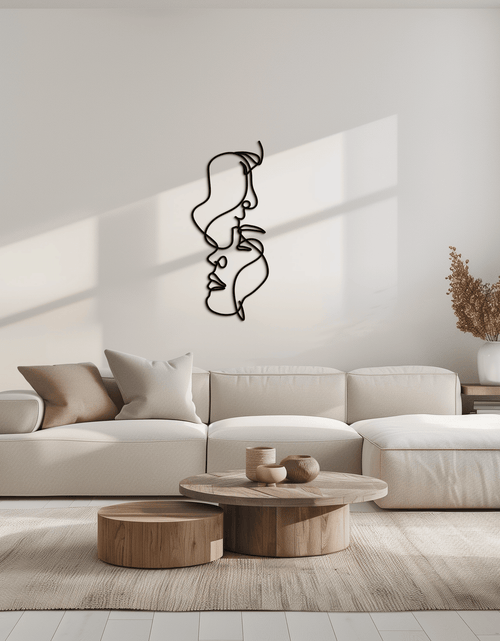 Load image into Gallery viewer, Abstract Lovers Metal Wall Art - Modern Minimalist Line Art - KAF031
