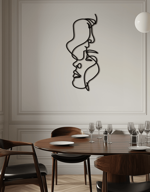 Load image into Gallery viewer, Abstract Lovers Metal Wall Art - Modern Minimalist Line Art - KAF031

