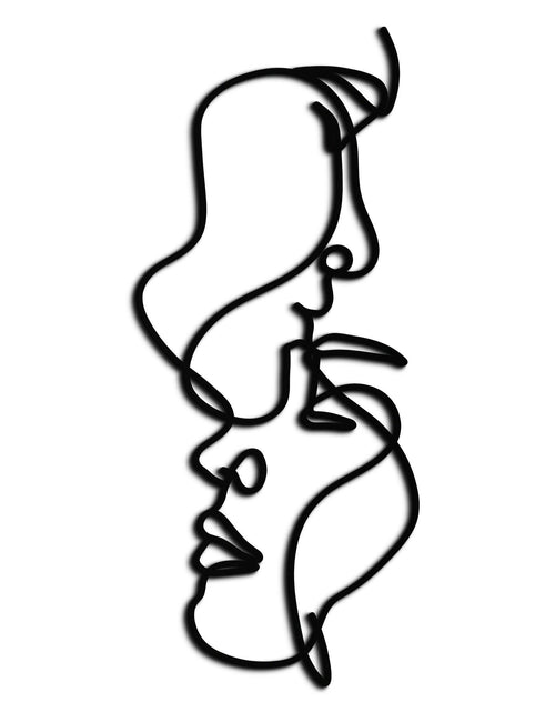 Load image into Gallery viewer, Abstract Lovers Metal Wall Art - Modern Minimalist Line Art - KAF031
