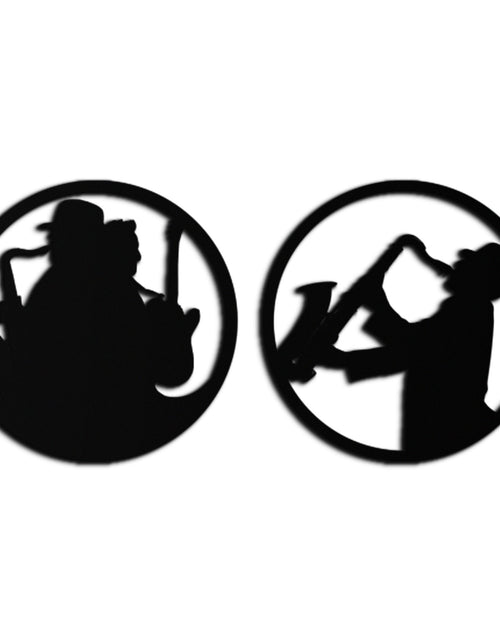 Load image into Gallery viewer, Jazz Musician Metal Wall Art - Set of 2 Steel Wall Decor Pieces - KAF038
