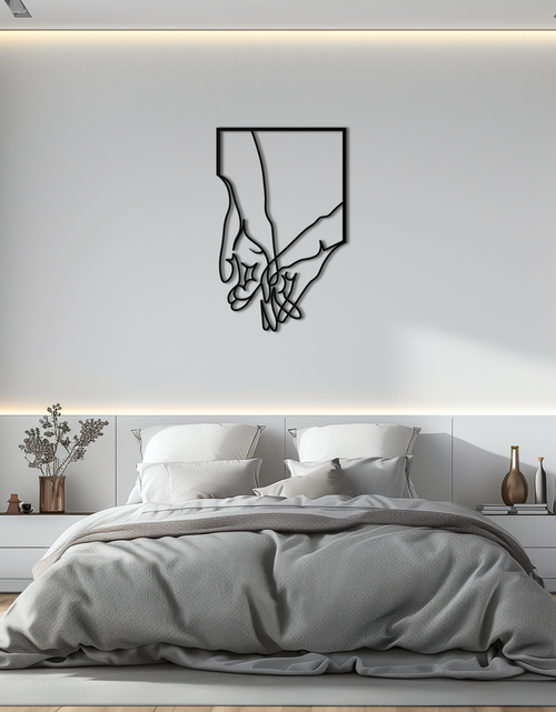 Load image into Gallery viewer, Romantic Hands Metal Wall Art - Minimalist Steel Wall Decor for Home &amp; Bedroom - KAF039
