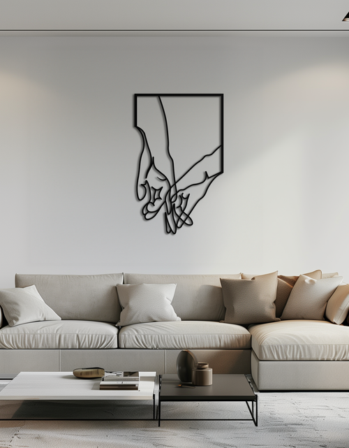 Load image into Gallery viewer, Romantic Hands Metal Wall Art - Minimalist Steel Wall Decor for Home &amp; Bedroom - KAF039
