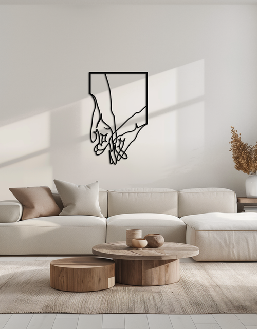 Load image into Gallery viewer, Romantic Hands Metal Wall Art - Minimalist Steel Wall Decor for Home &amp; Bedroom - KAF039
