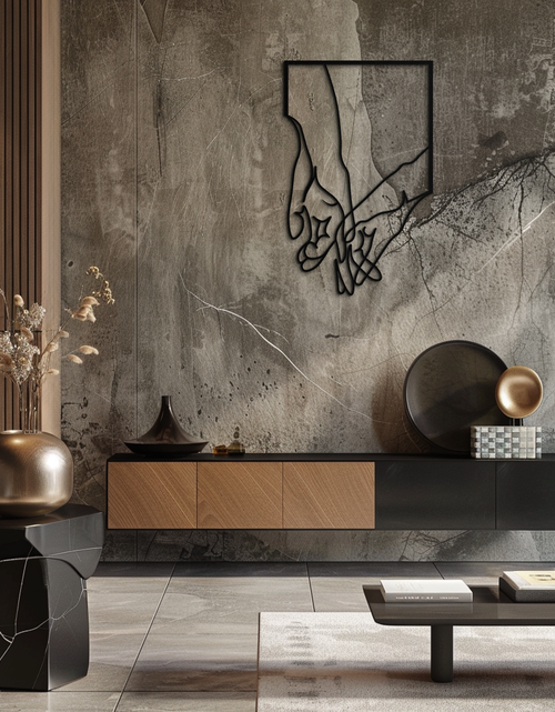 Load image into Gallery viewer, Romantic Hands Metal Wall Art - Minimalist Steel Wall Decor for Home &amp; Bedroom - KAF039

