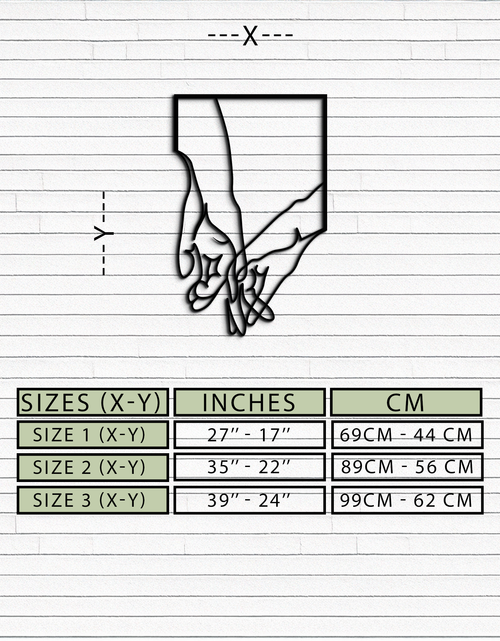 Load image into Gallery viewer, Romantic Hands Metal Wall Art - Minimalist Steel Wall Decor for Home &amp; Bedroom - KAF039
