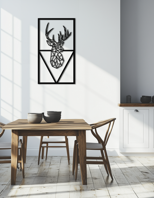Load image into Gallery viewer, Geometric Deer Metal Wall Art - Modern Steel Wall Decor - KAF040
