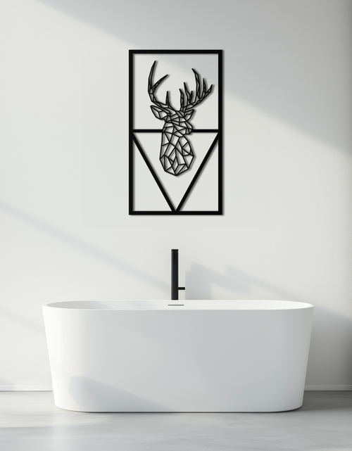 Load image into Gallery viewer, Geometric Deer Metal Wall Art - Modern Steel Wall Decor - KAF040

