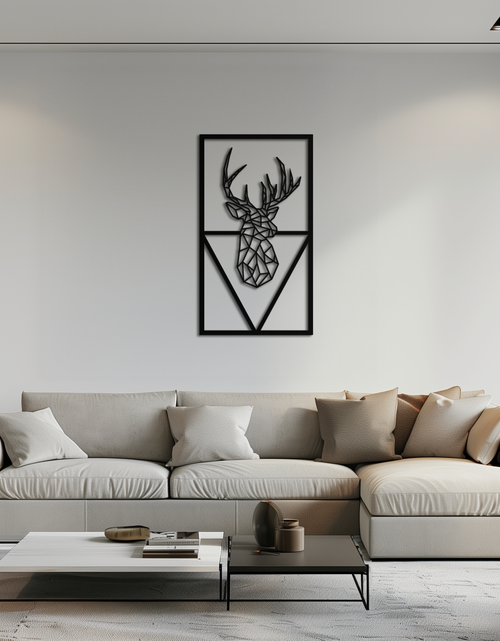 Load image into Gallery viewer, Geometric Deer Metal Wall Art - Modern Steel Wall Decor - KAF040
