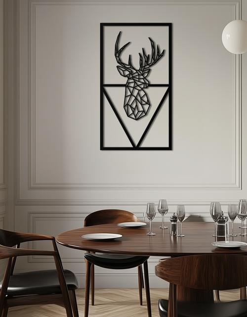 Load image into Gallery viewer, Geometric Deer Metal Wall Art - Modern Steel Wall Decor - KAF040
