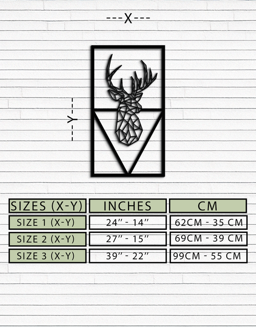 Load image into Gallery viewer, Geometric Deer Metal Wall Art - Modern Steel Wall Decor - KAF040
