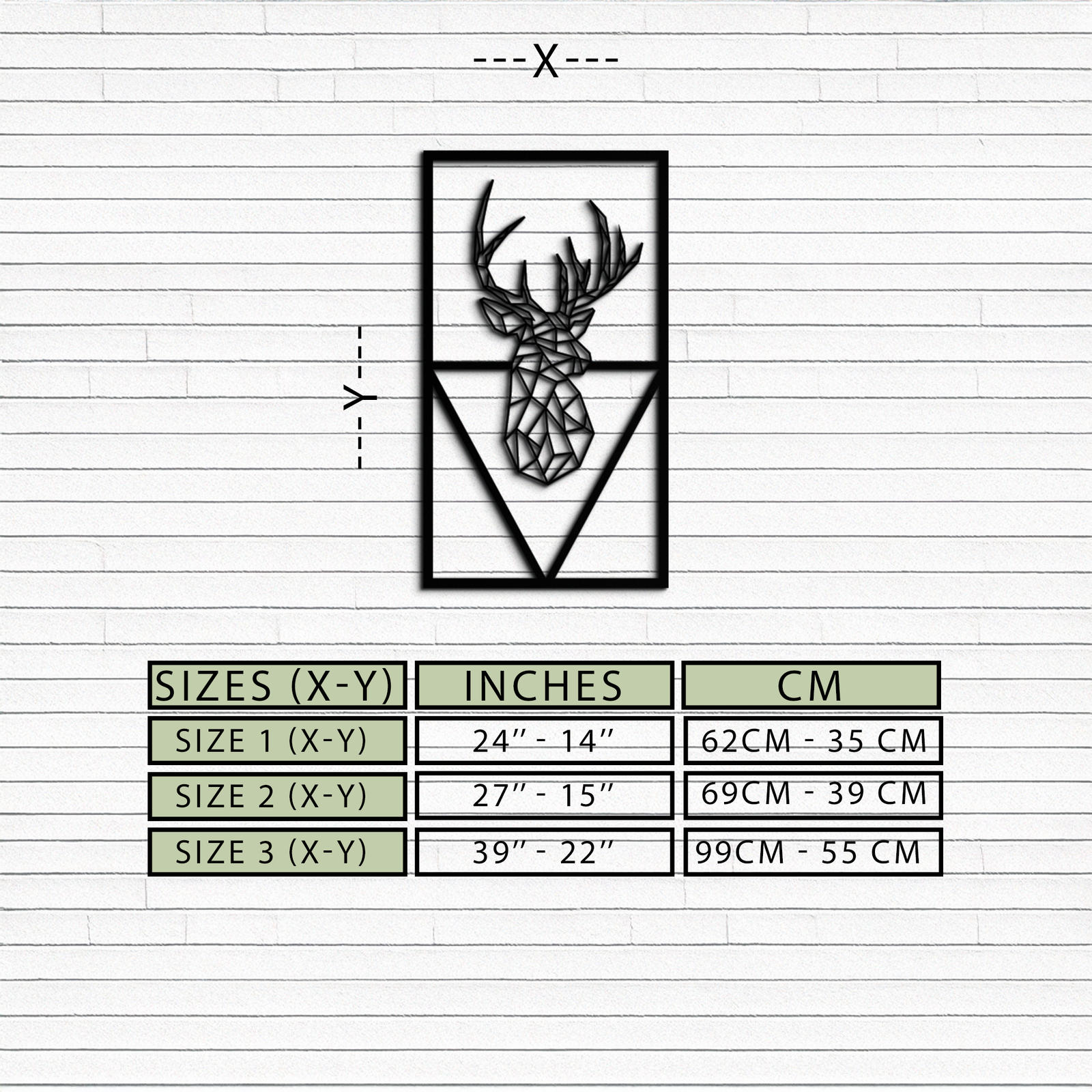 Geometric Deer Metal Wall Art - Modern Steel Wall Decor - KAF040