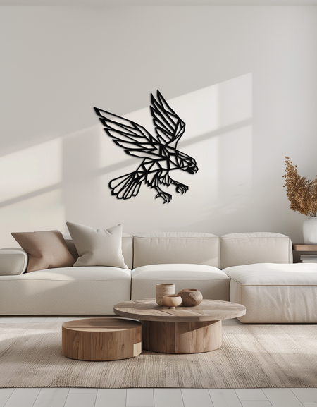 Geometric Eagle Metal Wall Art - Modern Steel Wall Decor - KAF042