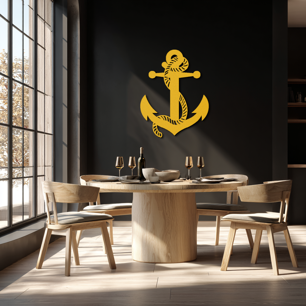 Nautical Anchor Metal Wall Art - Steel Wall Decor for Home and Office - KAF044