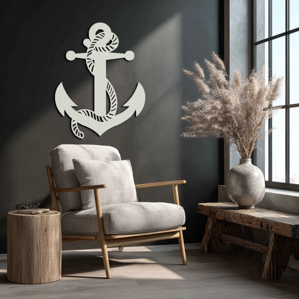 Nautical Anchor Metal Wall Art - Steel Wall Decor for Home and Office - KAF044