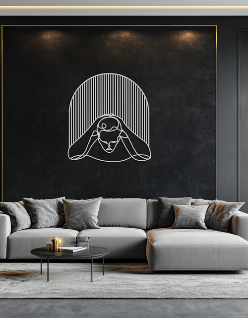 Load image into Gallery viewer, Minimalist Line Art Woman Metal Wall Art - Modern Steel Wall Decor - KAF045
