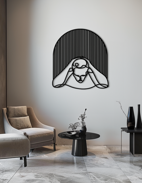 Load image into Gallery viewer, Minimalist Line Art Woman Metal Wall Art - Modern Steel Wall Decor - KAF045
