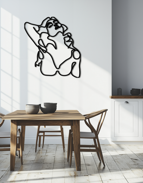 Load image into Gallery viewer, Minimalist Woman Metal Wall Art - Steel Wall Decor for Home and Office - KAF046
