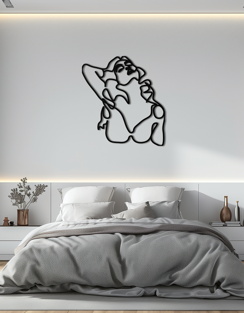 Load image into Gallery viewer, Minimalist Woman Metal Wall Art - Steel Wall Decor for Home and Office - KAF046
