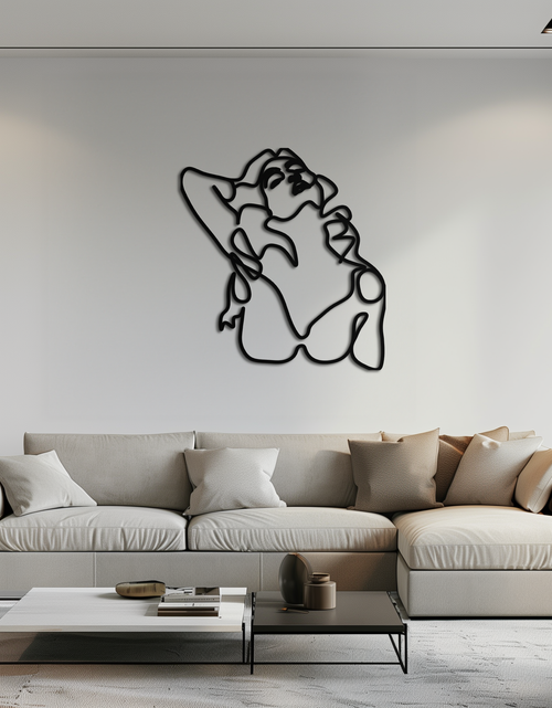 Load image into Gallery viewer, Minimalist Woman Metal Wall Art - Steel Wall Decor for Home and Office - KAF046
