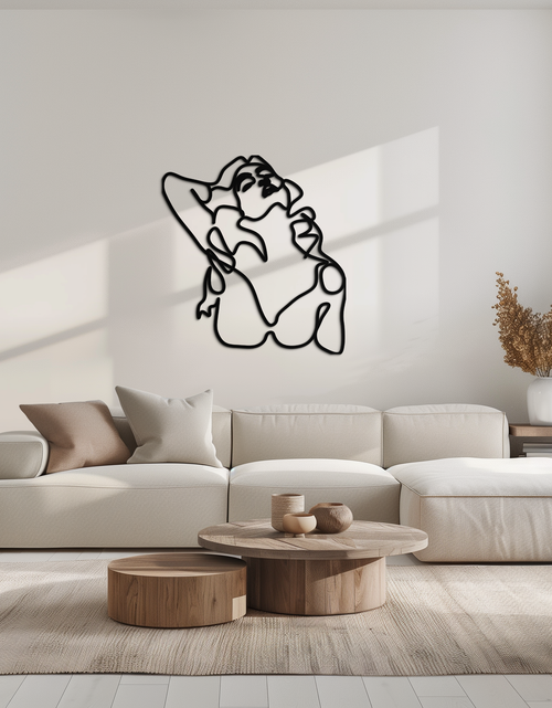 Load image into Gallery viewer, Minimalist Woman Metal Wall Art - Steel Wall Decor for Home and Office - KAF046
