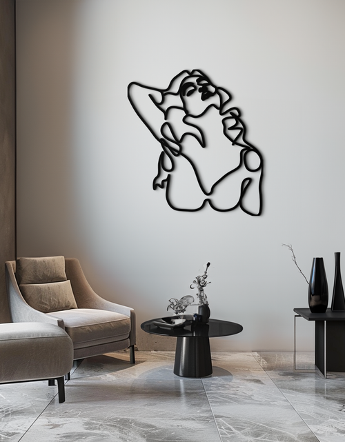 Load image into Gallery viewer, Minimalist Woman Metal Wall Art - Steel Wall Decor for Home and Office - KAF046
