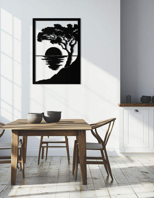 Load image into Gallery viewer, Sunset Tree Metal Wall Art - Nature-Inspired Steel Wall Decor - KAF047
