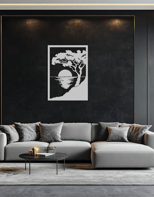 Load image into Gallery viewer, Sunset Tree Metal Wall Art - Nature-Inspired Steel Wall Decor - KAF047
