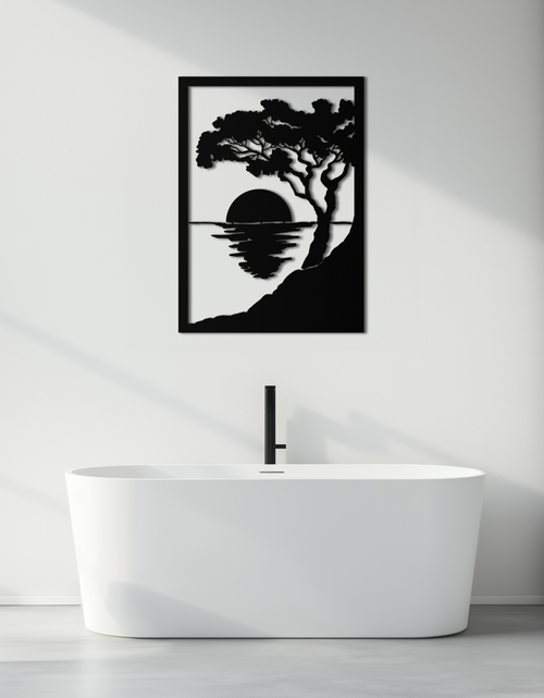 Load image into Gallery viewer, Sunset Tree Metal Wall Art - Nature-Inspired Steel Wall Decor - KAF047
