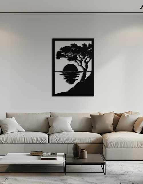 Load image into Gallery viewer, Sunset Tree Metal Wall Art - Nature-Inspired Steel Wall Decor - KAF047

