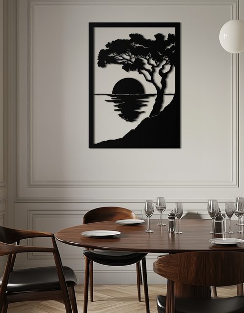 Load image into Gallery viewer, Sunset Tree Metal Wall Art - Nature-Inspired Steel Wall Decor - KAF047
