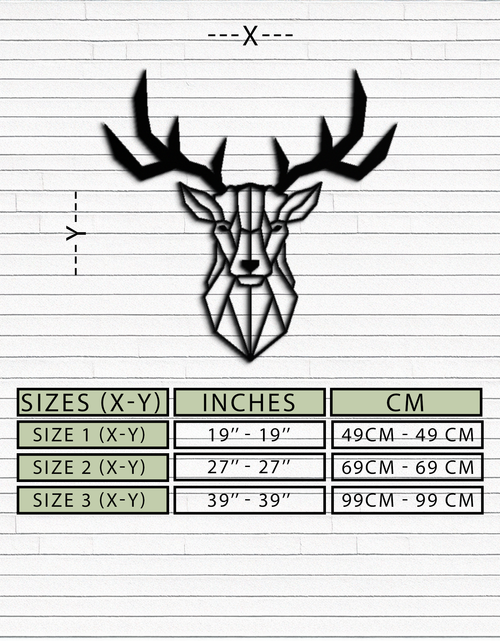 Load image into Gallery viewer, Geometric Deer Head Metal Wall Art - Modern Steel Decor - KAF048
