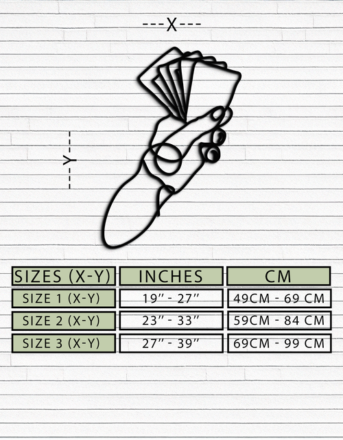 Load image into Gallery viewer, Geometric Hand Holding Cards - Minimalist Metal Wall Art - KAF049
