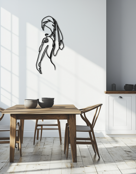 Elegant Bride Metal Wall Art - Minimalist Steel Wall Decor for Modern Spaces - KAF050