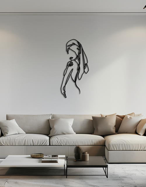 Load image into Gallery viewer, Elegant Bride Metal Wall Art - Minimalist Steel Wall Decor for Modern Spaces - KAF050
