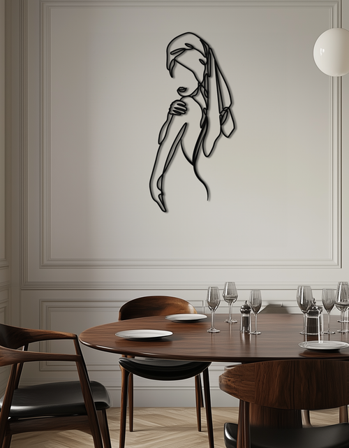 Load image into Gallery viewer, Elegant Bride Metal Wall Art - Minimalist Steel Wall Decor for Modern Spaces - KAF050
