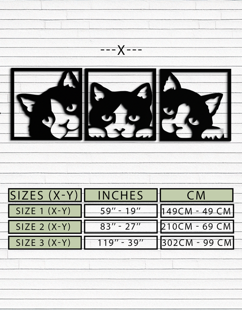 Load image into Gallery viewer, Curious Cats Metal Wall Art - Modern Minimalist Feline Decor - KAF051
