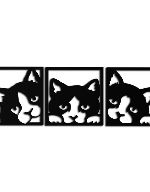 Load image into Gallery viewer, Curious Cats Metal Wall Art - Modern Minimalist Feline Decor - KAF051
