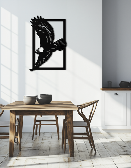 Majestic Eagle Metal Wall Art - Steel Wall Decor for Home and Office - KAF055