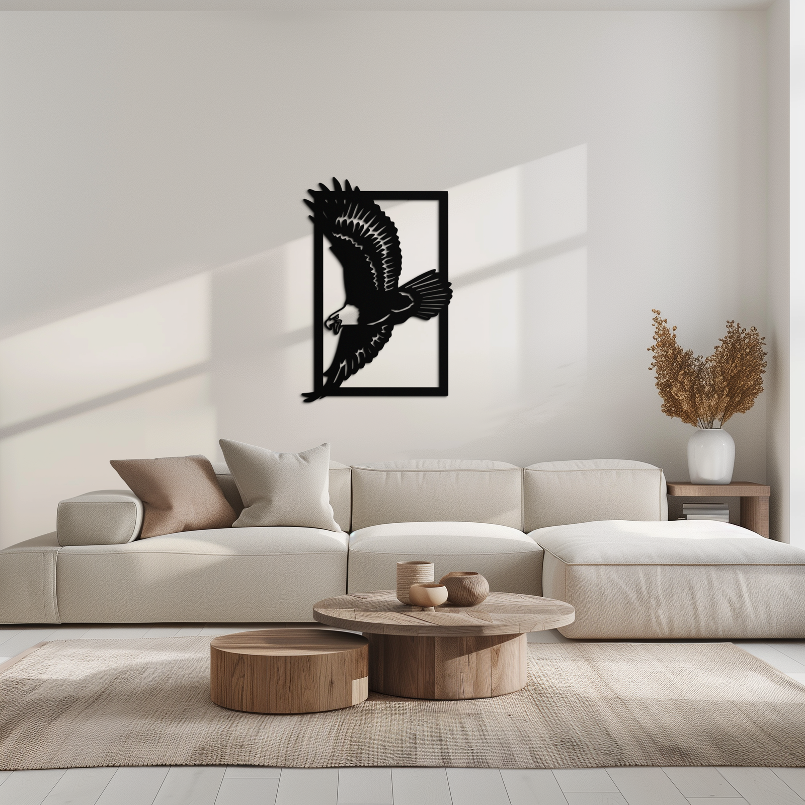Majestic Eagle Metal Duvar Sanatı - Ev ve Ofis için Çelik Duvar Dekoru - KAF055