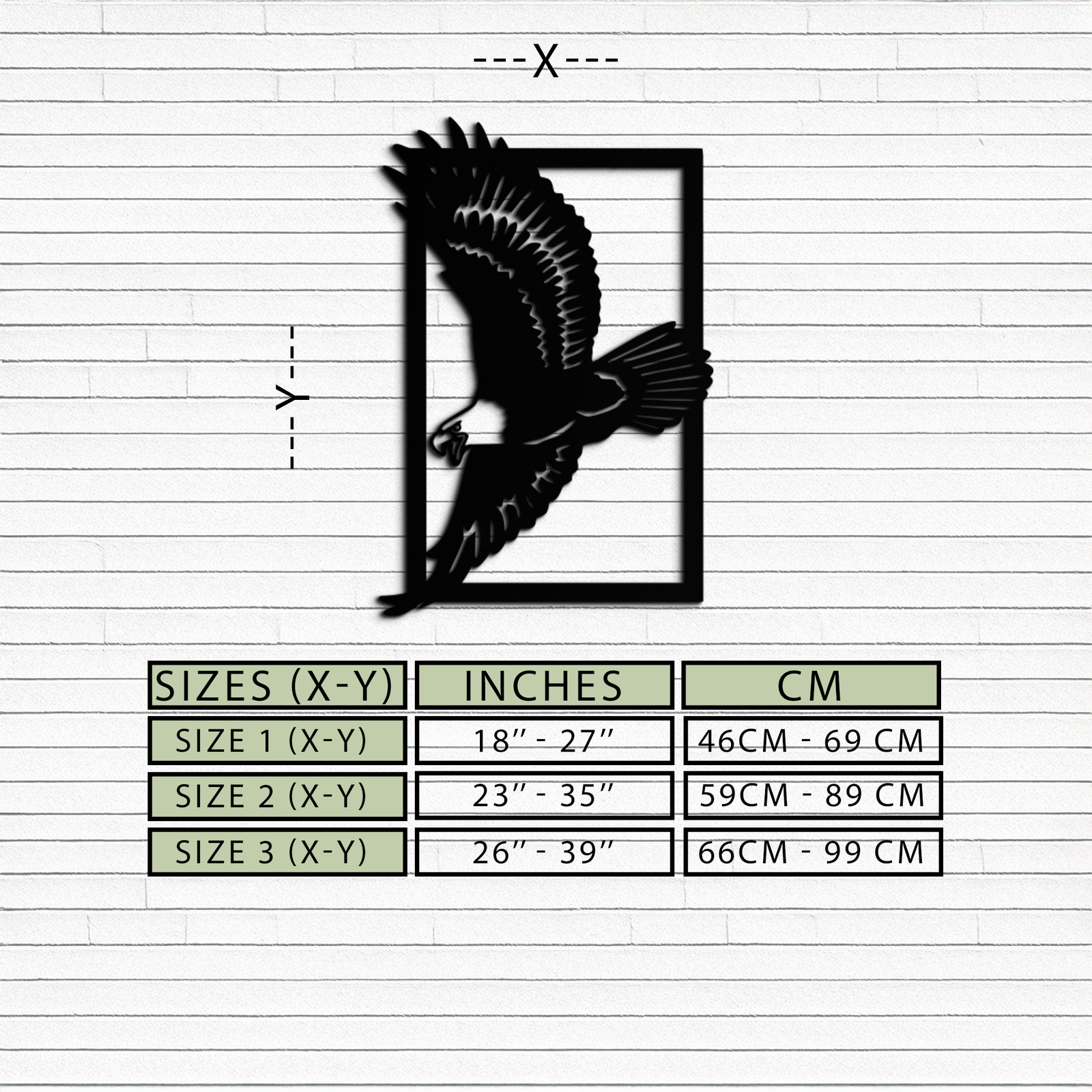 Majestic Eagle Metal Duvar Sanatı - Ev ve Ofis için Çelik Duvar Dekoru - KAF055