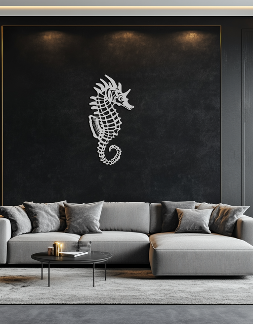 Load image into Gallery viewer, Elegant Seahorse Metal Wall Art - Ocean-Inspired Minimalist Decor - KAF057
