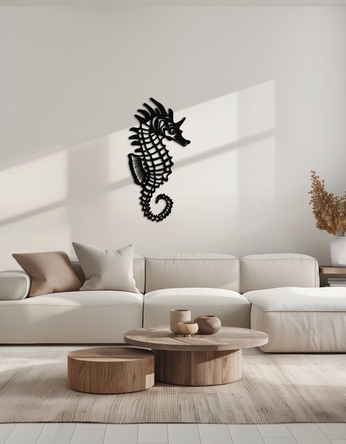 Load image into Gallery viewer, Elegant Seahorse Metal Wall Art - Ocean-Inspired Minimalist Decor - KAF057
